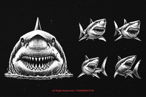 10 Bundle Dark Art Shark Fish Beast - Image 3