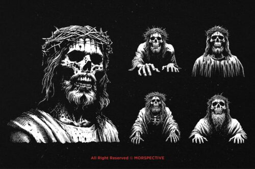 10 Bundle Dark Art Skull Jesus God - Image 3