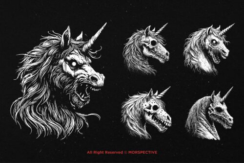 10 Bundle Dark Art Unicorn Beast - Image 3