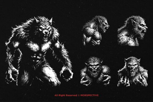 10 Bundle Dark Art Warewolf Monster - Image 3