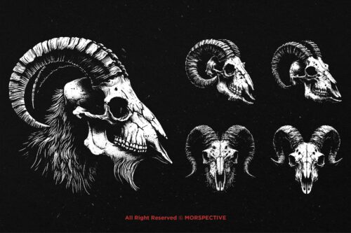 10 Bundle Dark Art Goat Skull - Image 3