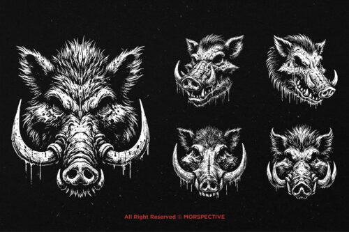 10 Bundle Dark Art WildBoar Hog Pig - Image 3