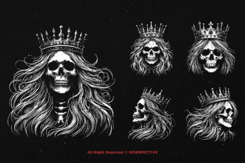 10 Bundle Dark Art Skull Queen Crown - Image 3