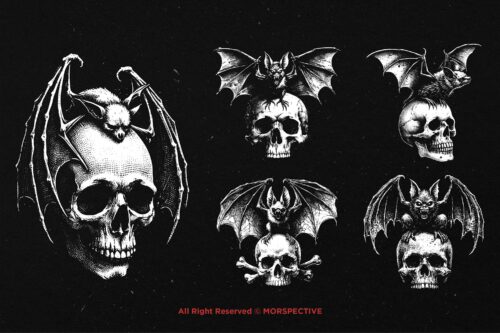 10 Bundle Dark Art Skull Bat Demon - Image 3