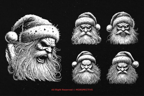 10 Bundle Dark Art Santa Claus - Image 3
