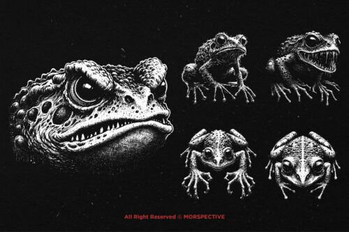 10 Bundle Dark Art Frog Skull - Image 5