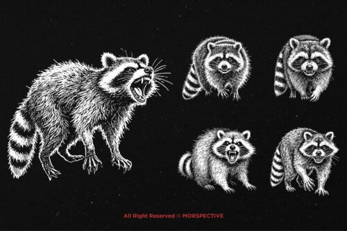 10 Bundle Dark Art Racoon - Image 5