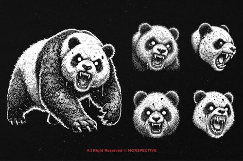 10 Bundle Dark Art Panda Beast - Image 5