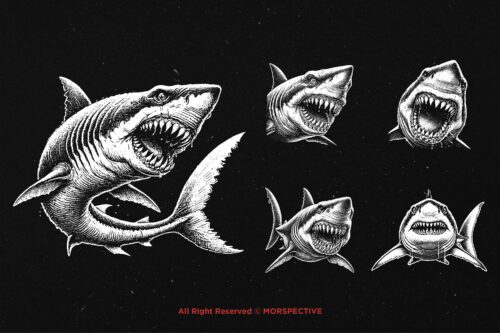 10 Bundle Dark Art Shark Fish Beast - Image 5