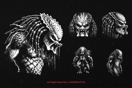 10 Bundle Dark Art Predator Aliens - Image 5