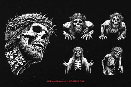 10 Bundle Dark Art Skull Jesus God - Image 5