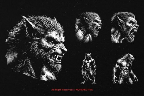 10 Bundle Dark Art Warewolf Monster - Image 5