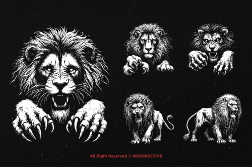10 Bundle Dark Art Leo Zodiac Lion - Image 5