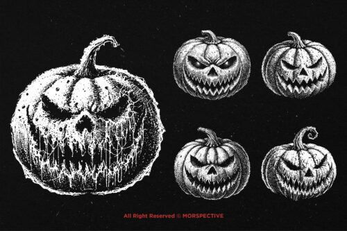 10 Bundle Dark Art Pumpkin Halloween - Image 5