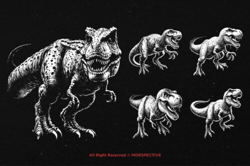 10 Bundle Dark Art T-Rex Dinosaur Jurassic - Image 5