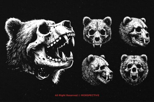 10 Bundle Dark Art Bear Skull - Image 5