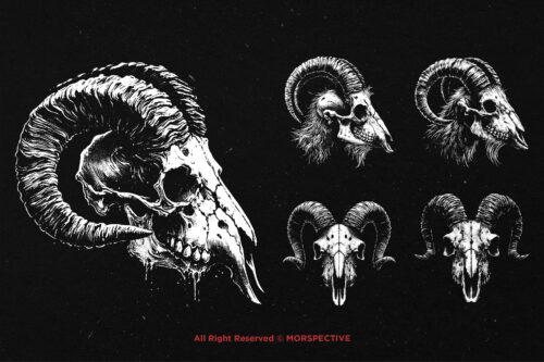 10 Bundle Dark Art Goat Skull - Image 5