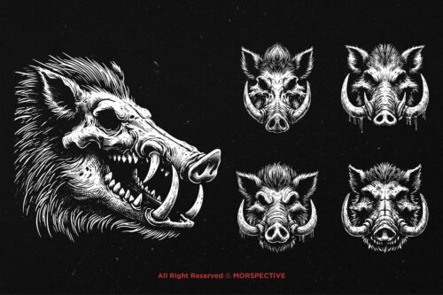 10 Bundle Dark Art WildBoar Hog Pig - Image 5