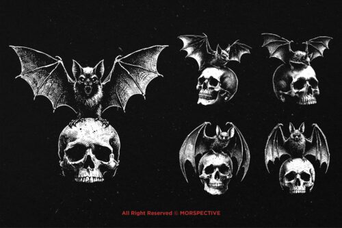 10 Bundle Dark Art Skull Bat Demon - Image 5