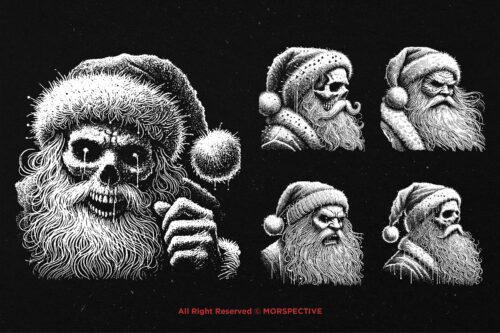 10 Bundle Dark Art Santa Claus - Image 5