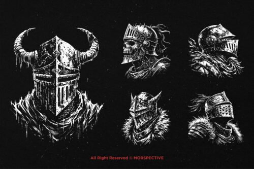 10 Bundle Dark Art Skull Warrior Knight - Image 5
