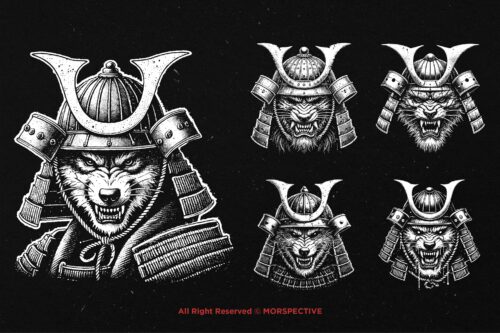 10 Bundle Dark Art Samurai Wolf Warriror - Image 5