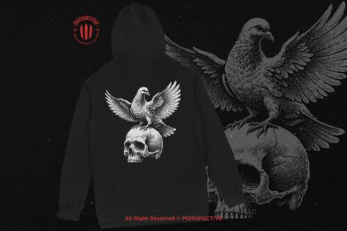 10 Bundle Dark Art Dove Standing on Skull - Image 4