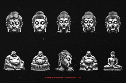 10 Bundle Dark Art Buddha Face - Image 6