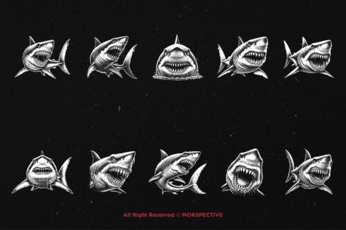 10 Bundle Dark Art Shark Fish Beast - Image 6
