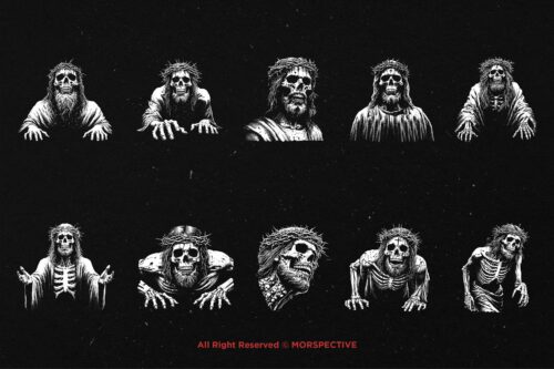 10 Bundle Dark Art Skull Jesus God - Image 6