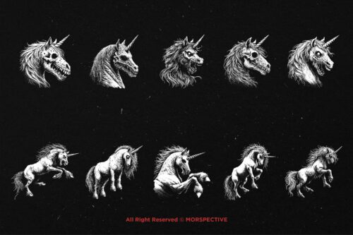 10 Bundle Dark Art Unicorn Beast - Image 6