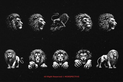 10 Bundle Dark Art Leo Zodiac Lion - Image 6