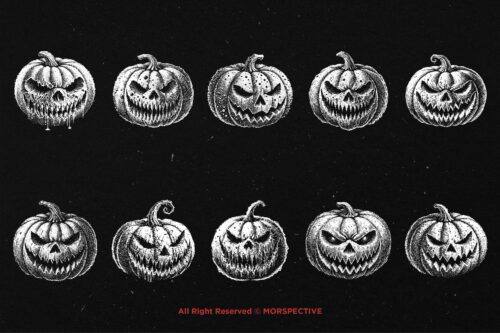10 Bundle Dark Art Pumpkin Halloween - Image 6