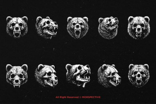 10 Bundle Dark Art Bear Skull - Image 6
