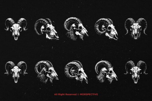 10 Bundle Dark Art Goat Skull - Image 6