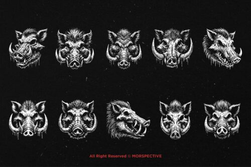 10 Bundle Dark Art WildBoar Hog Pig - Image 6