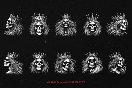 10 Bundle Dark Art Skull Queen Crown - Image 6