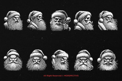 10 Bundle Dark Art Santa Claus - Image 6