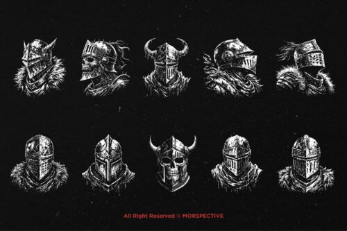 10 Bundle Dark Art Skull Warrior Knight - Image 6
