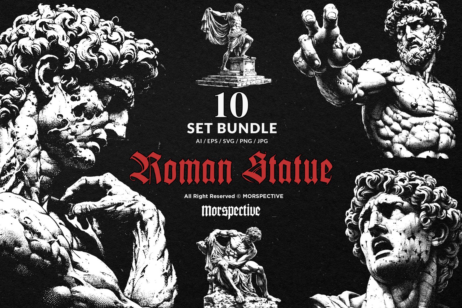10 Bundle Dark Art Roman Statue 1 10 Bundle Dark Art Roman Statue
