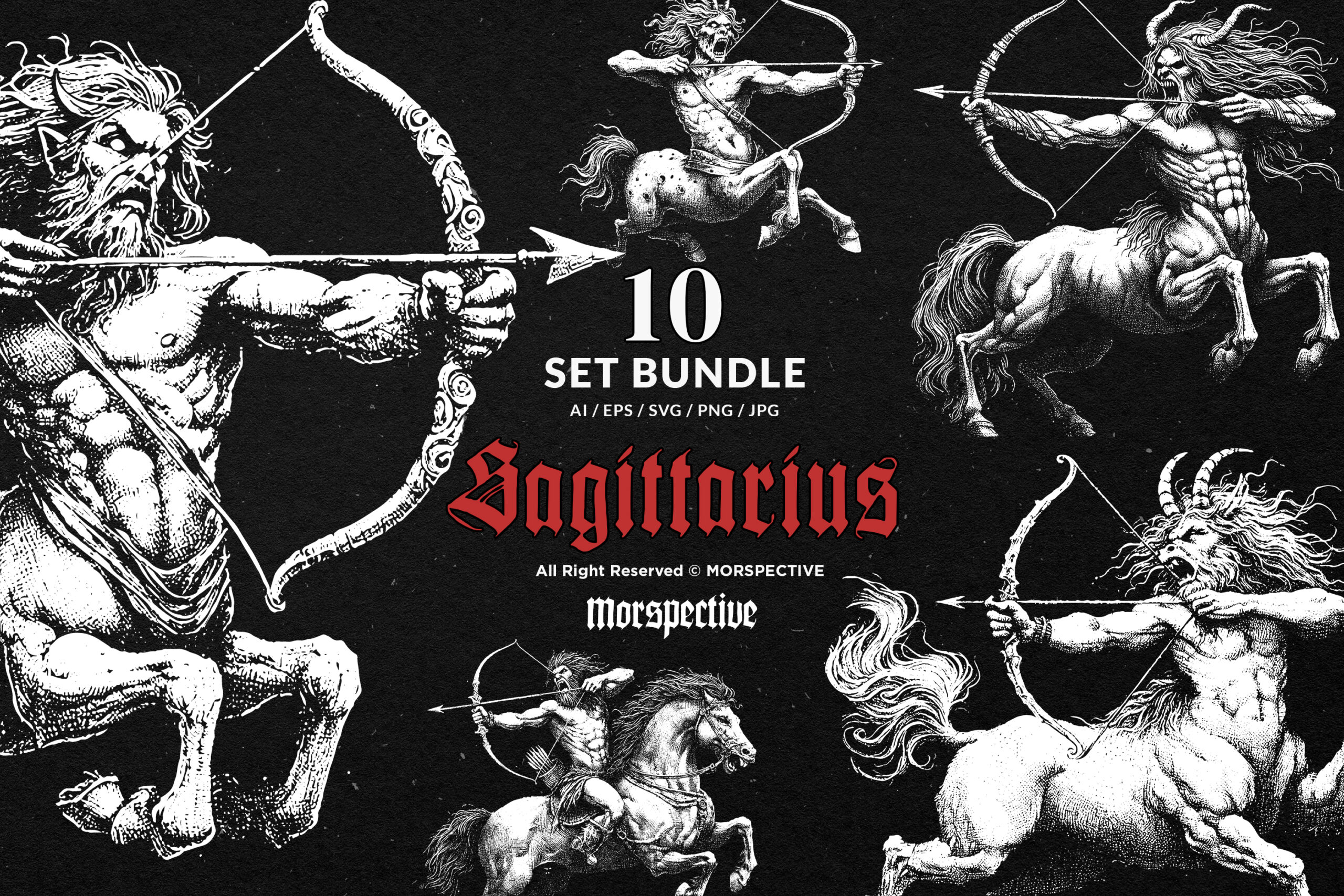 10 Bundle Dark Art Sagittarius
