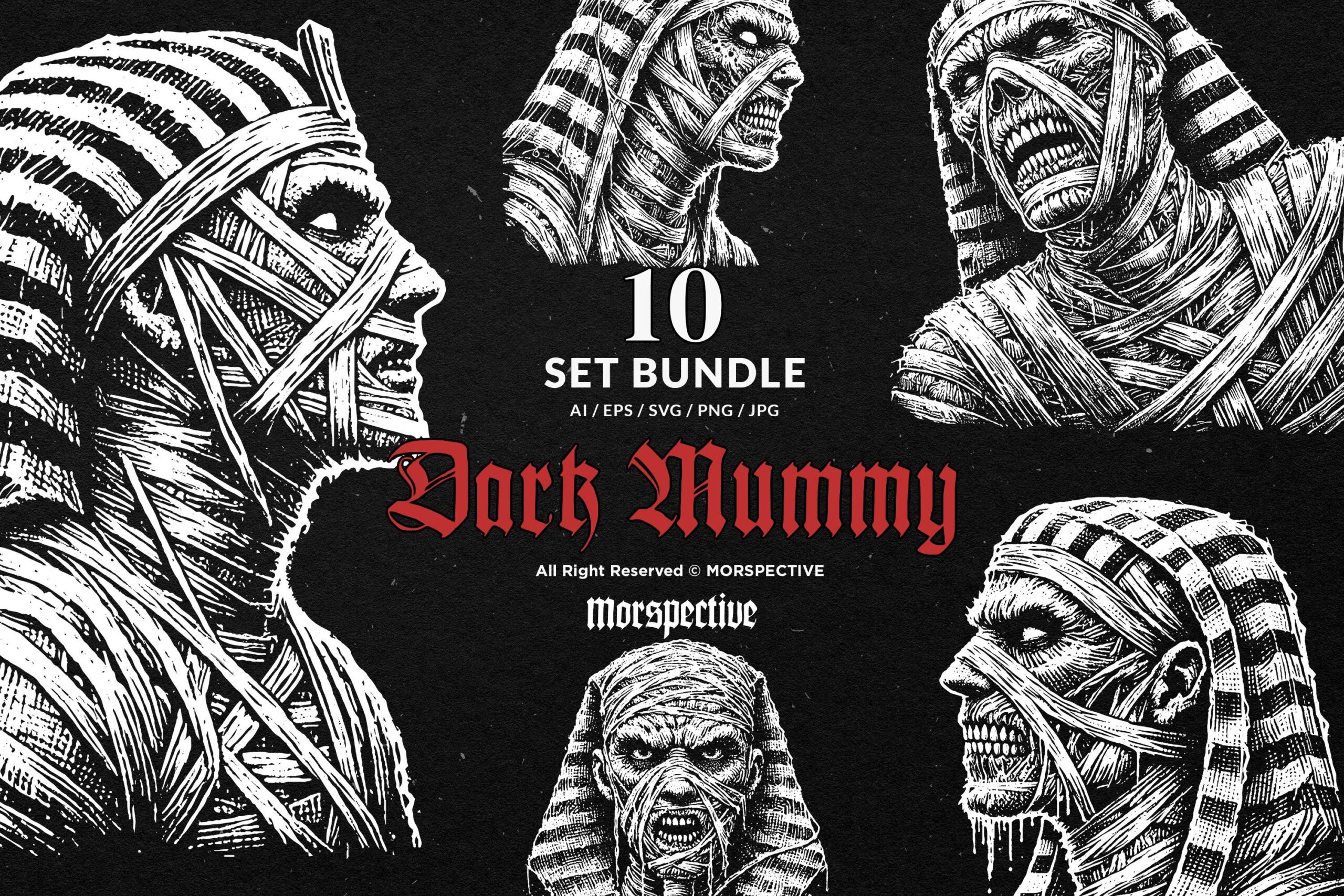 10 Bundle Dark Art Ancient Egypt Mummy