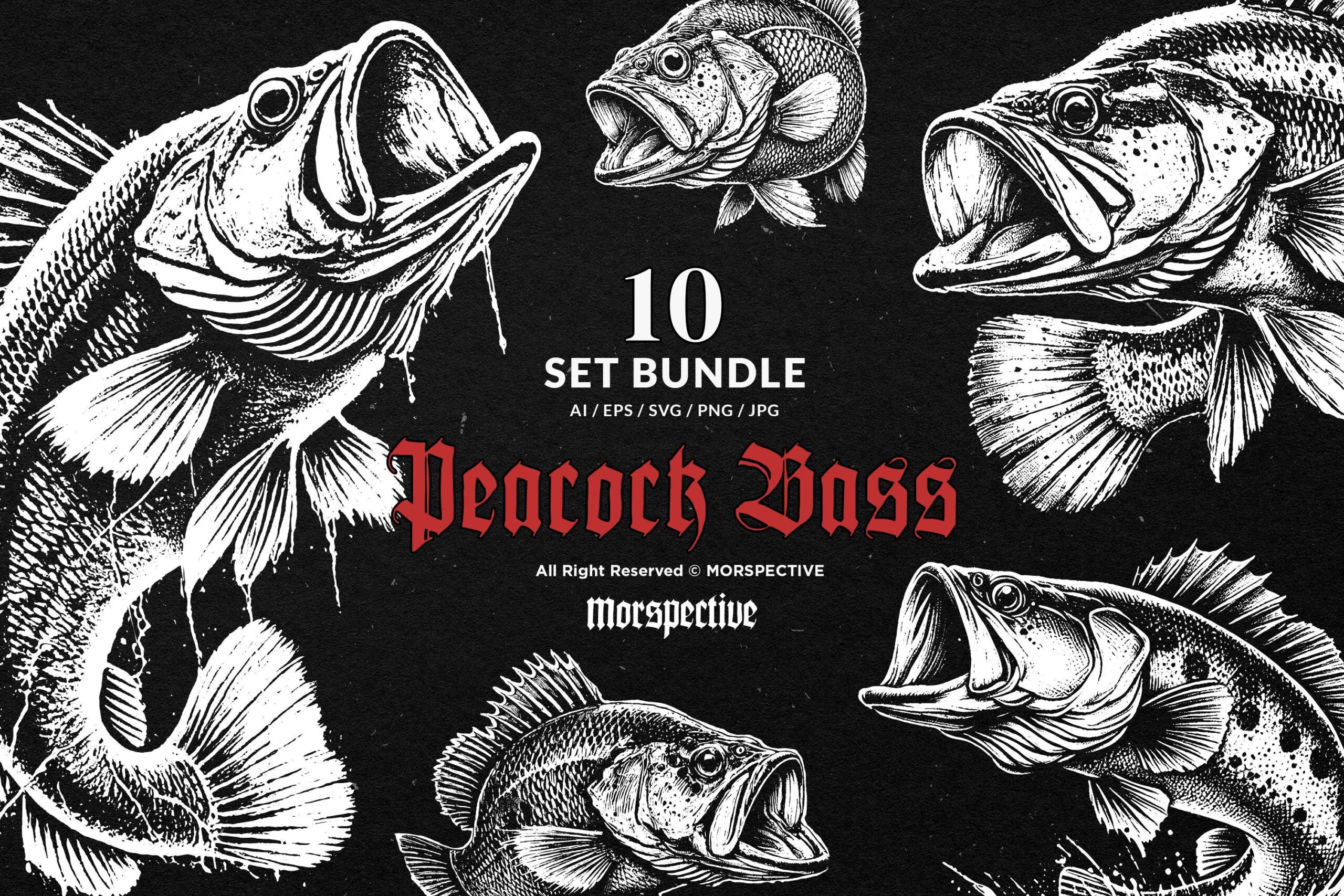 10 Bundle Dark Art Peacock Fishing Bass 1 10 Bundle Dark Art Peacock Fishing Bass
