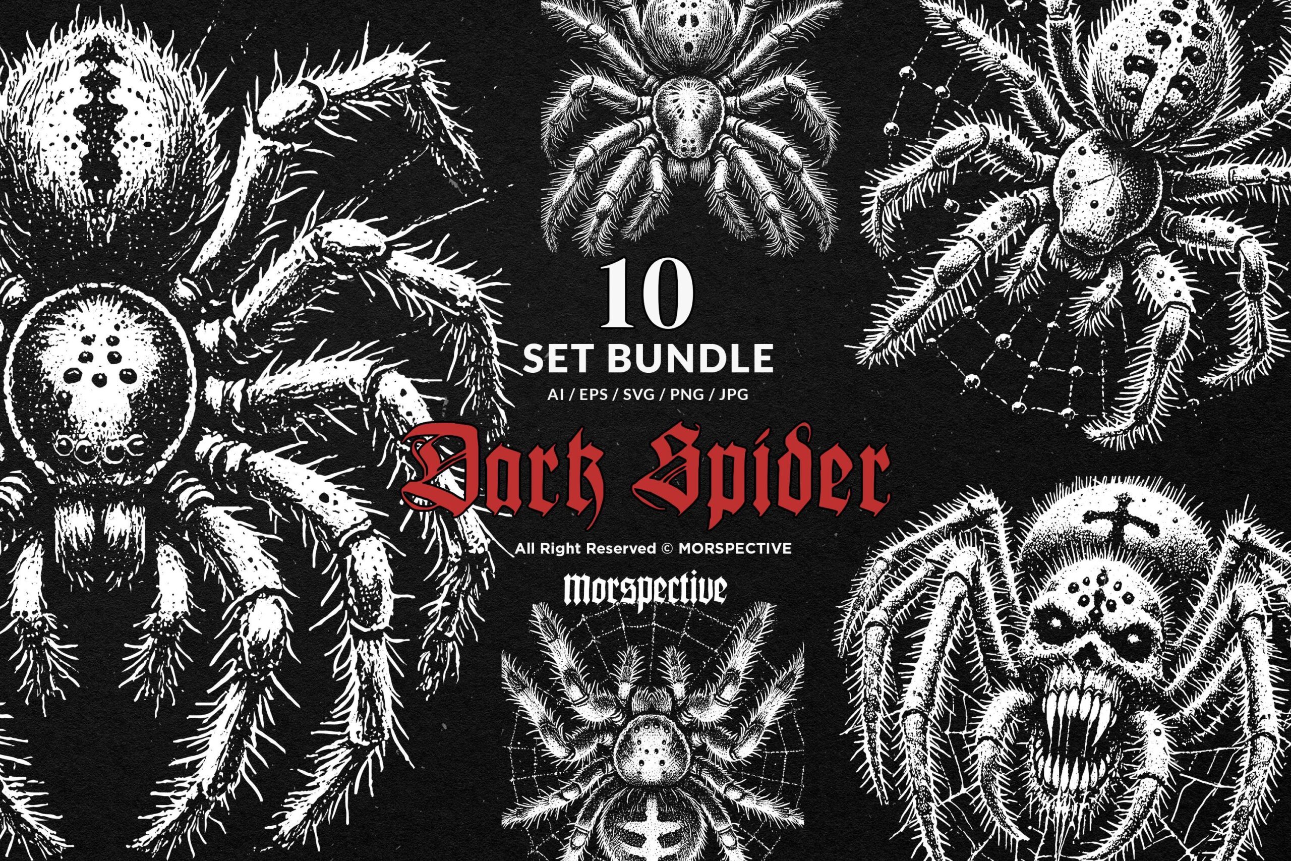 10 Bundle Dark Art Spider