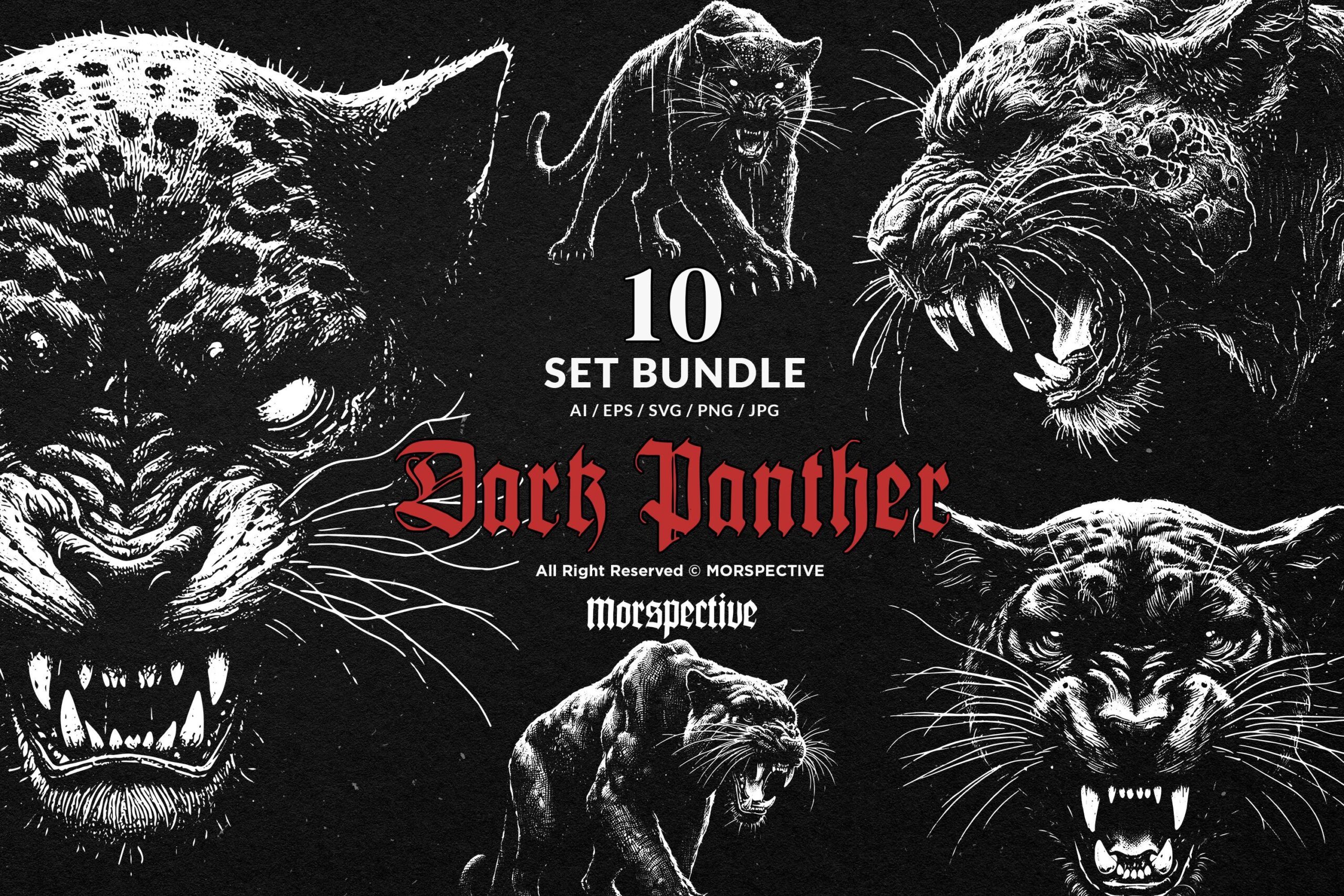 10 Bundle Dark Art Panther Beast