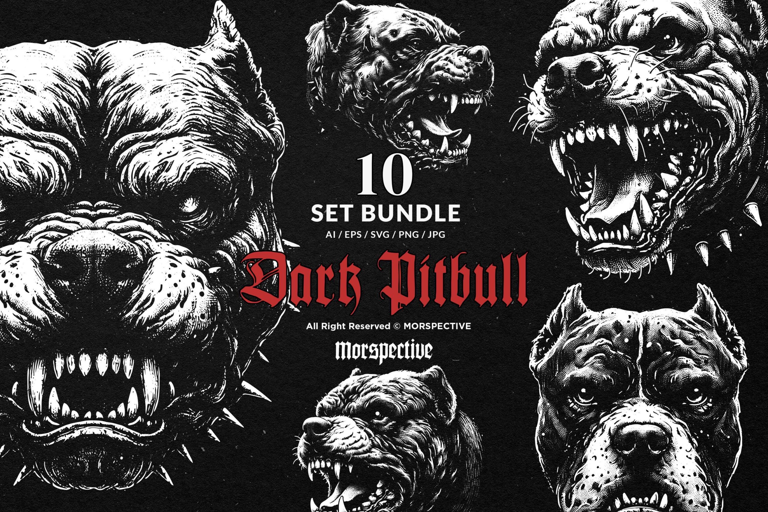 10 Bundle Dark Art Pitbull