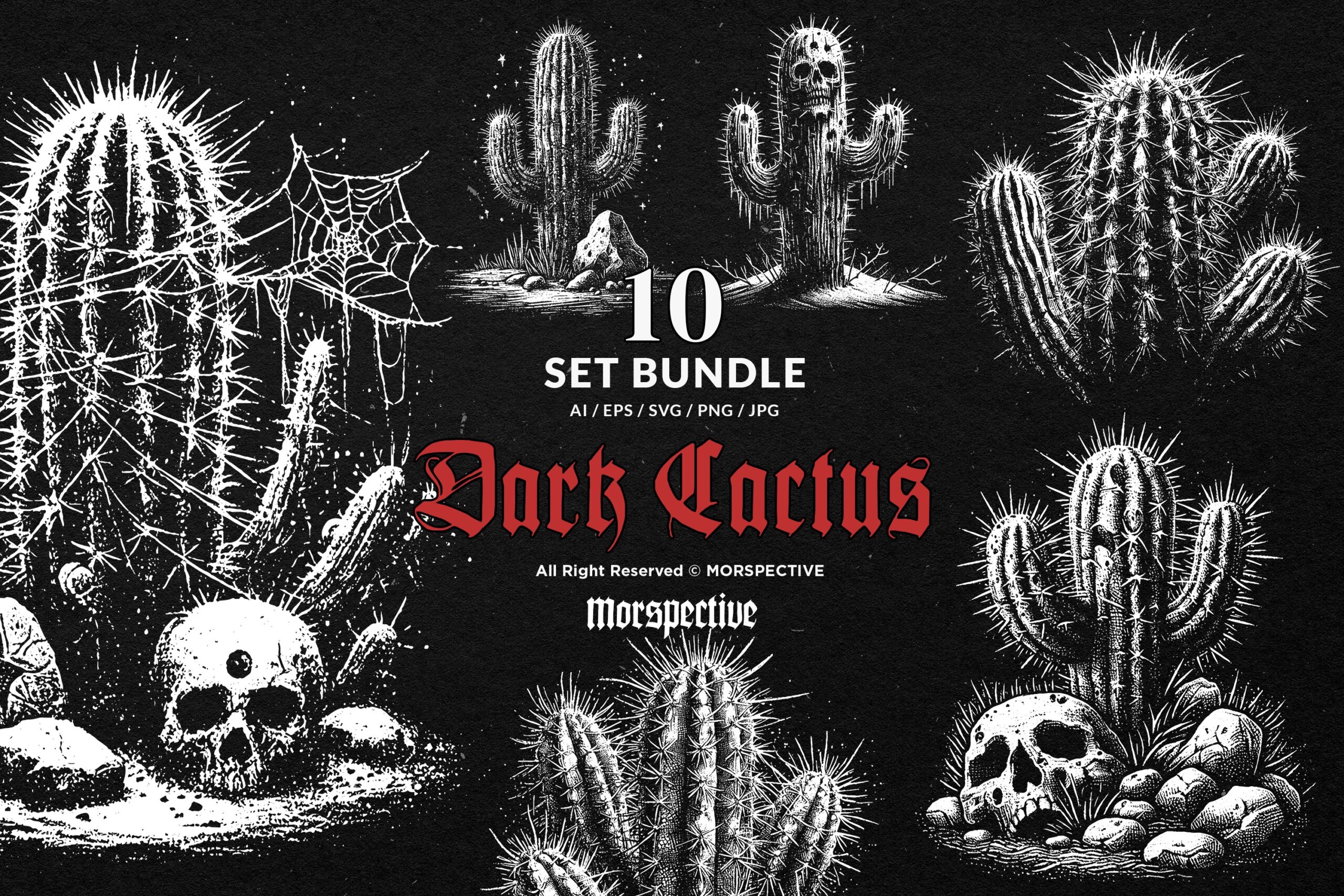 10 Bundle Dark Art Cactus Plant
