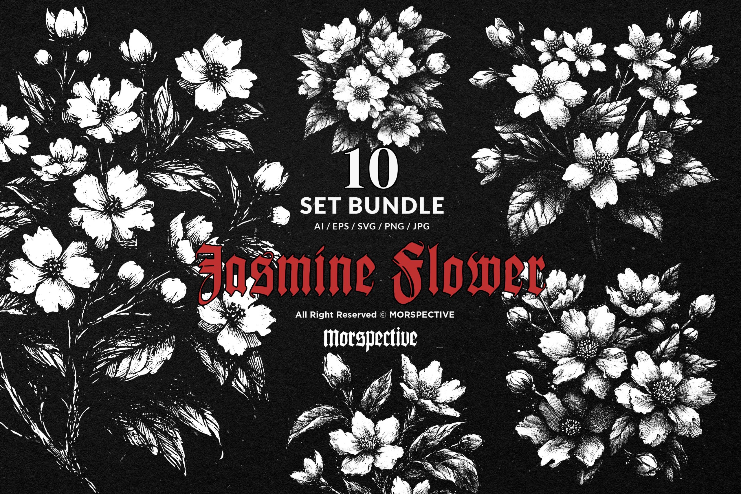 10 Bundle Dark Art Jasmine Flower 1 10 Bundle Dark Art Jasmine Flower
