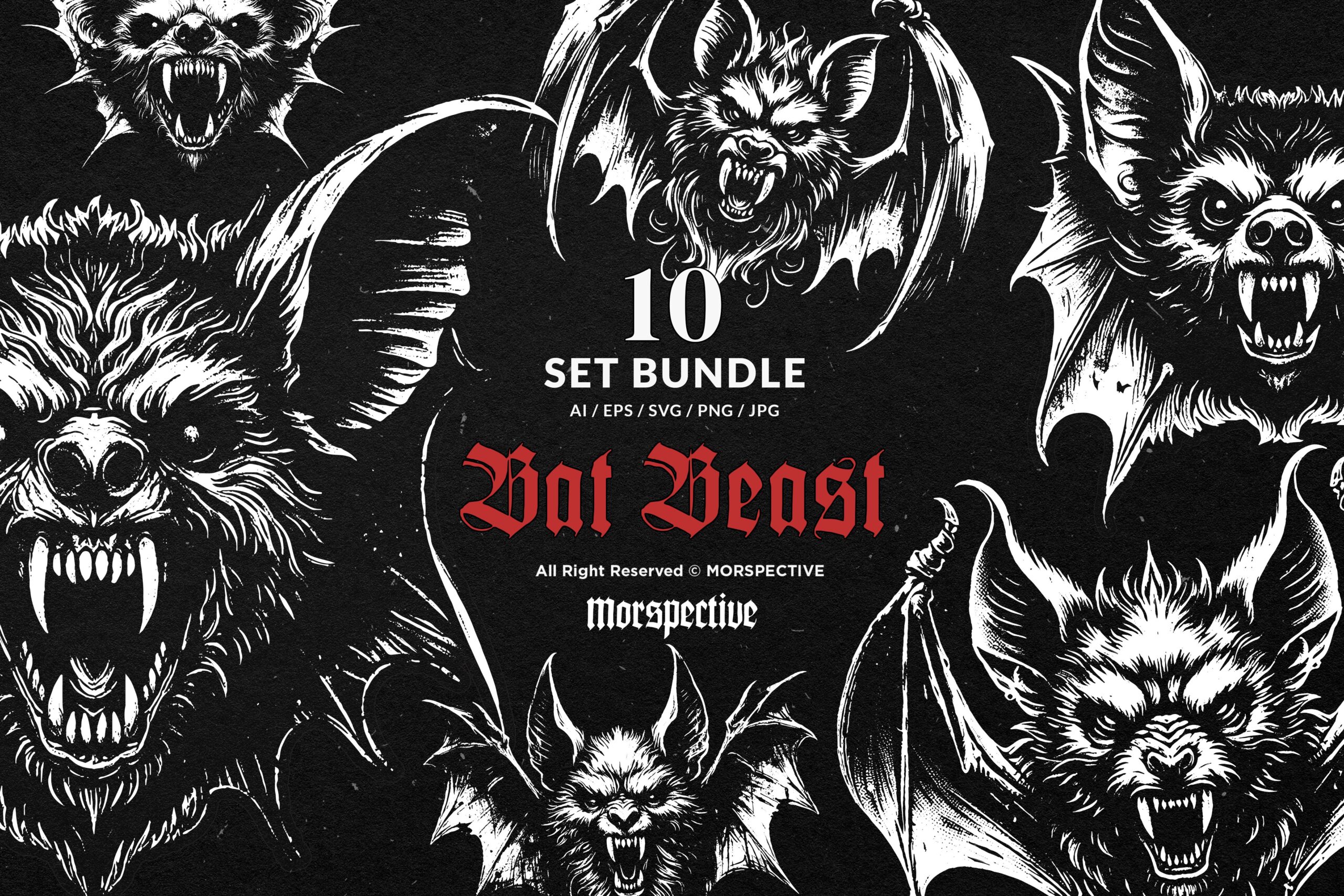 10 Bundle Dark Art Bat Beast