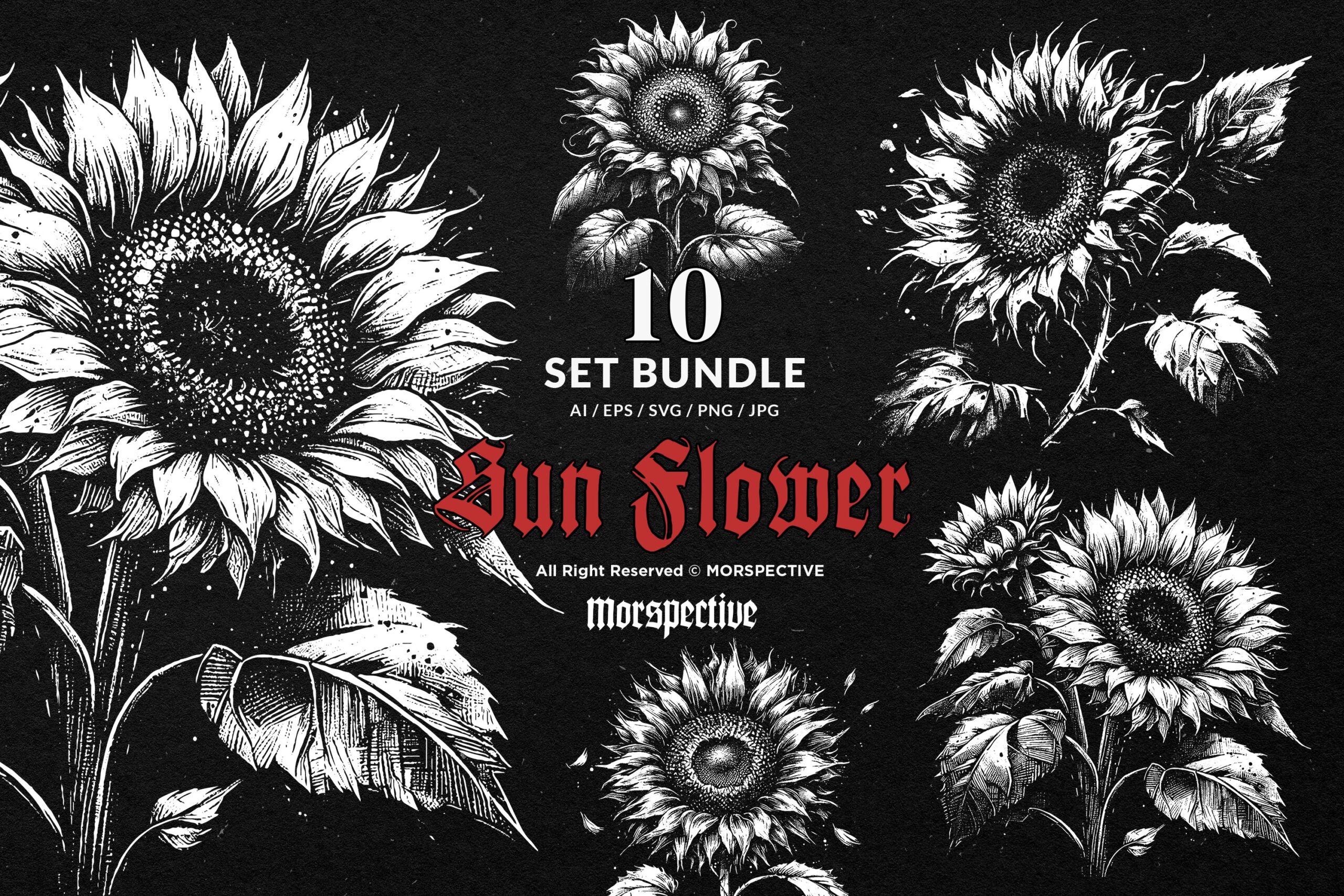 10 Bundle Dark Art Sun Flower 1 10 Bundle Dark Art Sun Flower